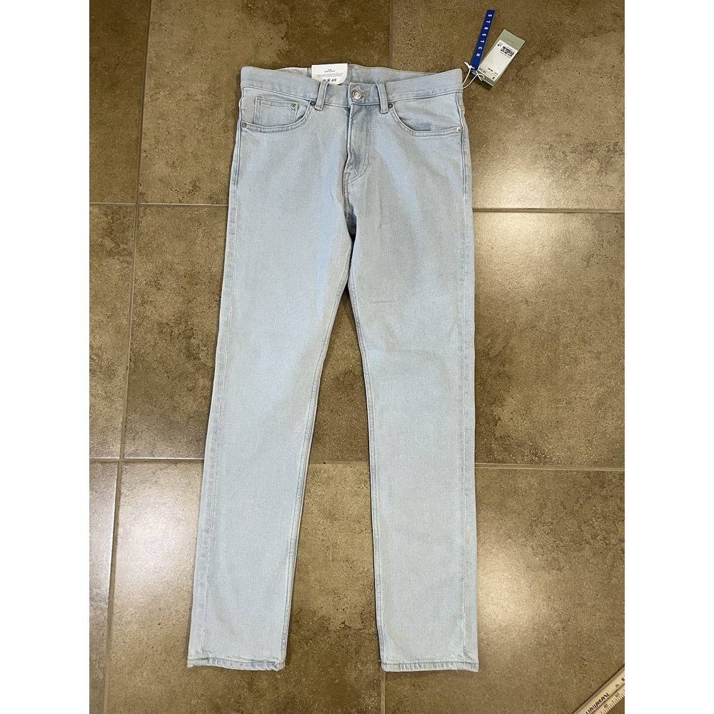 NWT H&M Men's 29x32 Slim Fit Light Wash Blue Denim Jeans Stretch 5-Pocket